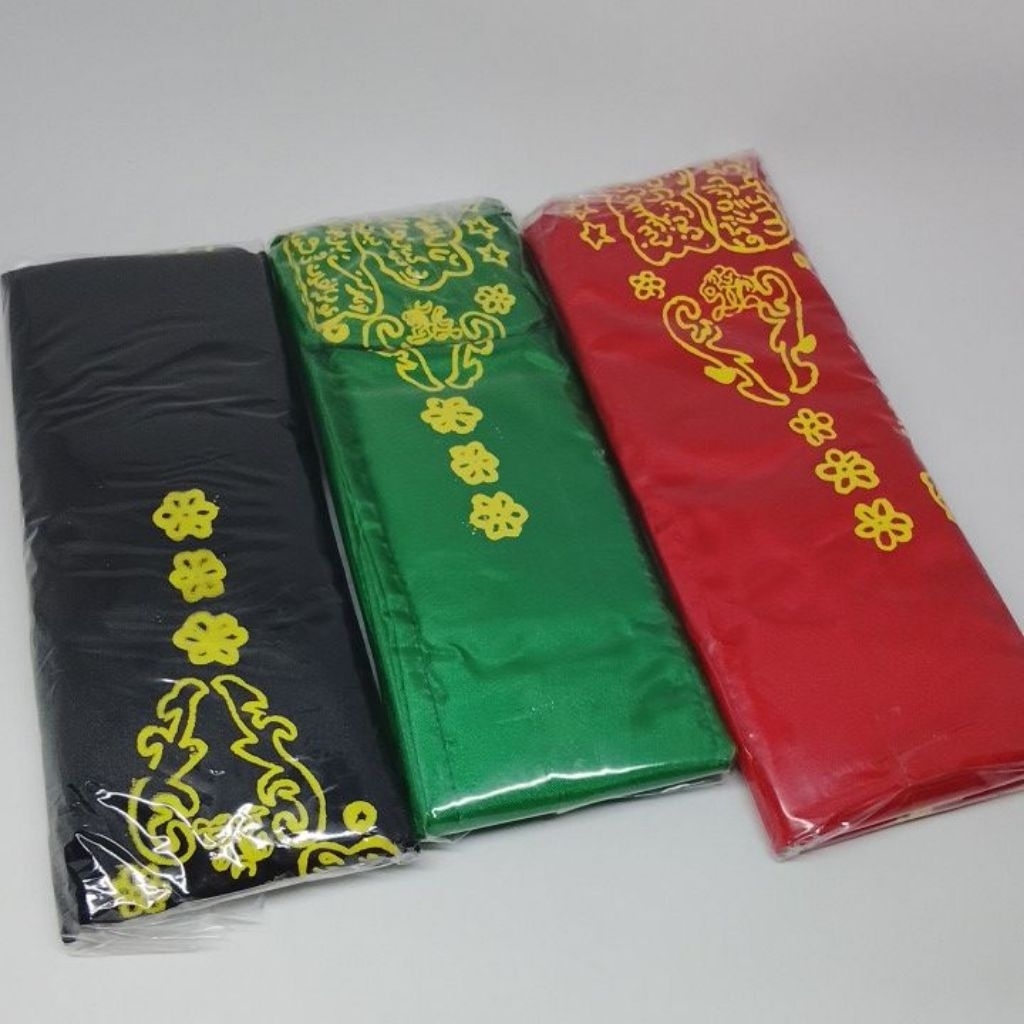 kain sabuk asdaf warna merah hitam hijau