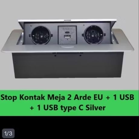 Stop Kontak Meja Tanam 2 lubang +Usb