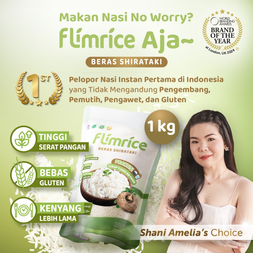 

[Shani Amelia's Choice] Flimrice Nasi Shirataki (Nasi Diet) - 1 kg