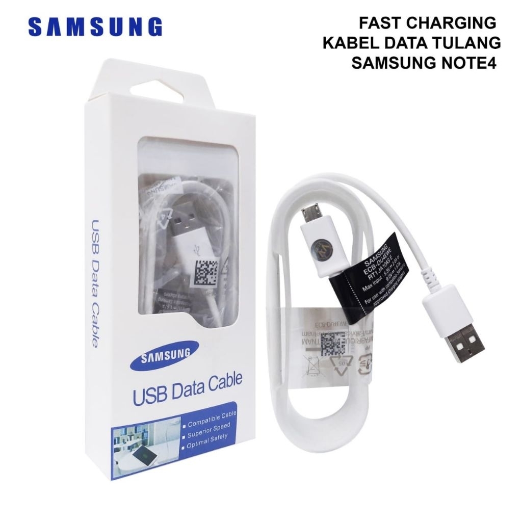 KABEL DATA KABEL CASSAN MICRO USB SAMSUNG GALAXY NOTE 4/J2 PRIME/J5/J7PRIME ORIGINAL 100%