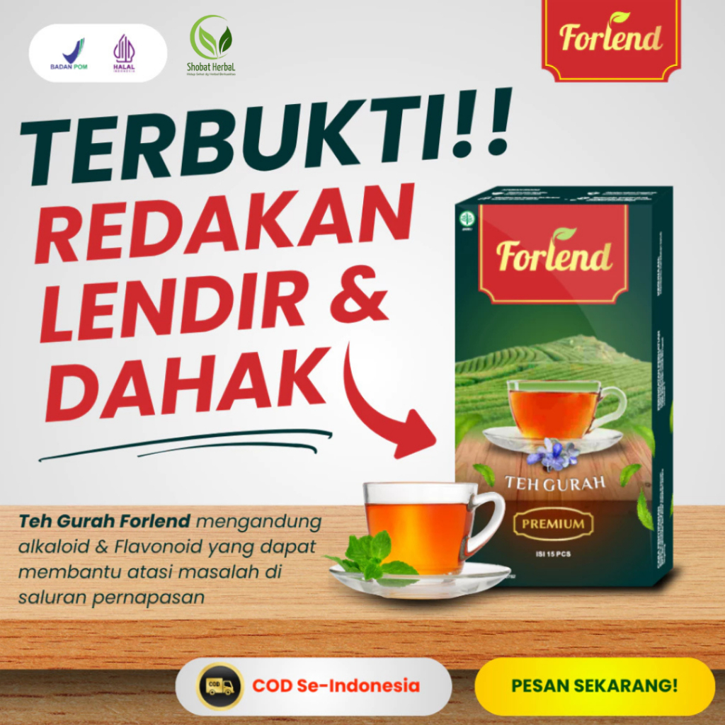 

FORLEND Teh Gurah Kuras Dahak & Lendir / Obat Asma Sinusitis,TBC BPOM HALAL Bisa COD