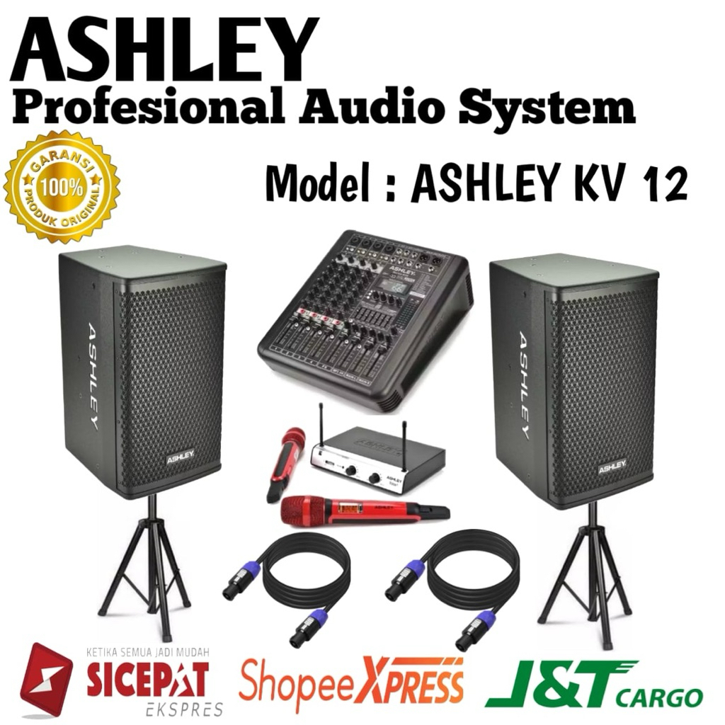 Paket Sound System Speaker Pasif Ashley Kv12 Original Speaker Pasif Ashley 12inch