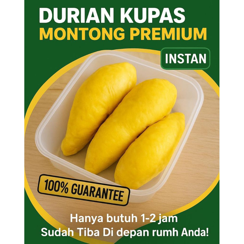 

durian kupas KING Montong Palu/DURIAN KUPAS PREMIUM/Durian Unggul no.1 RDI