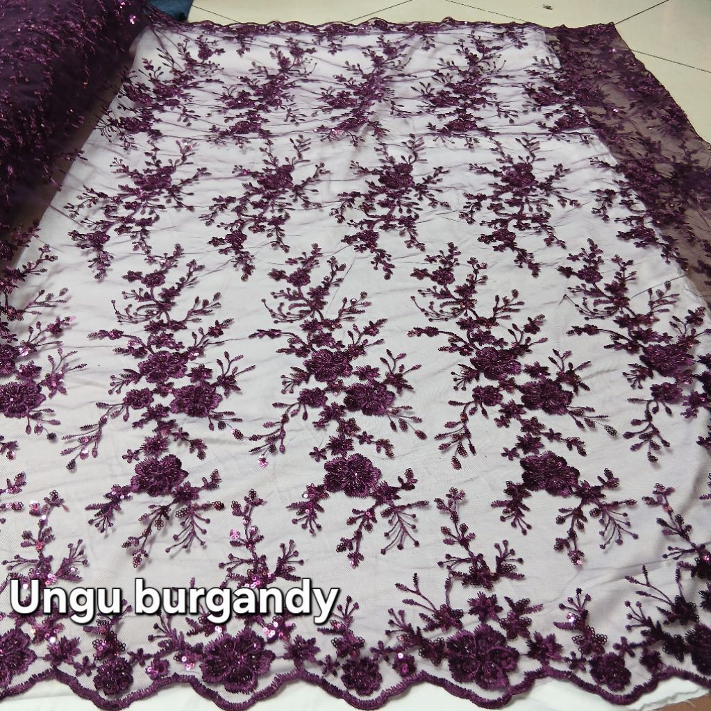 Kain tile payet sworosky jepang / kain tile payet mewah ful aksesoris