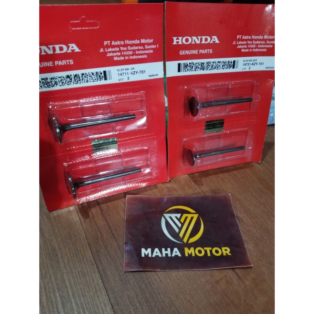satu set Klep vario 150 (2015-2018) kode 14711KZY701 dan 14721KZY701