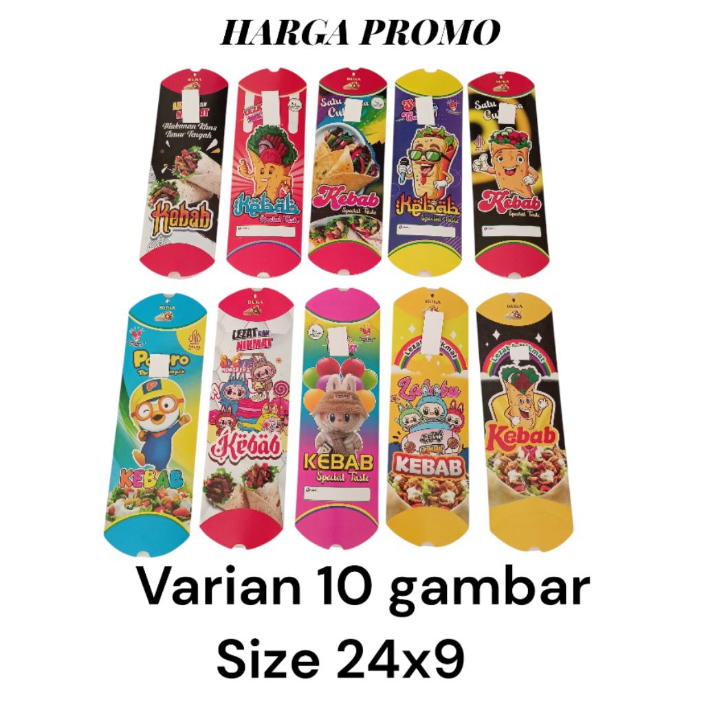

100 Lembar Bungkus Kebab TARIKAN Murah 24x9 Cm