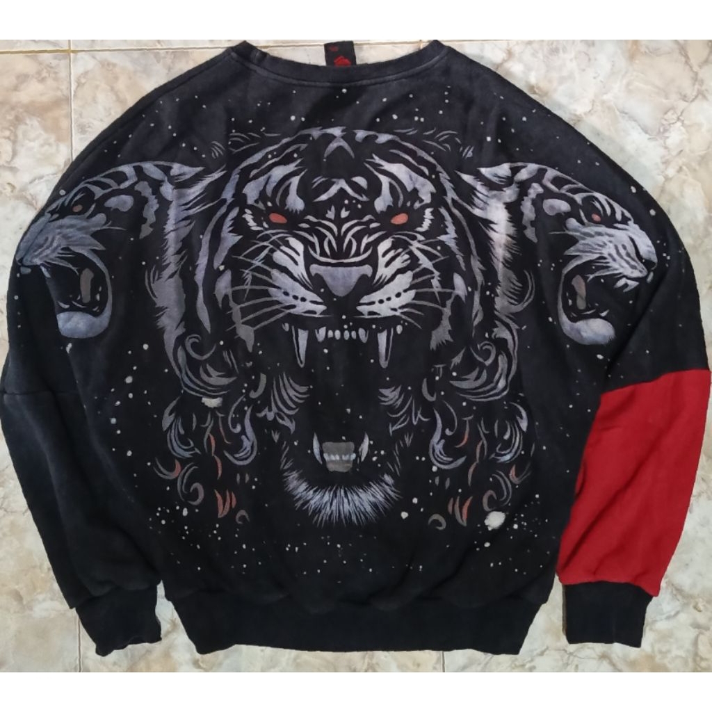 crewneck big print, crewneck Tiger head big logo
