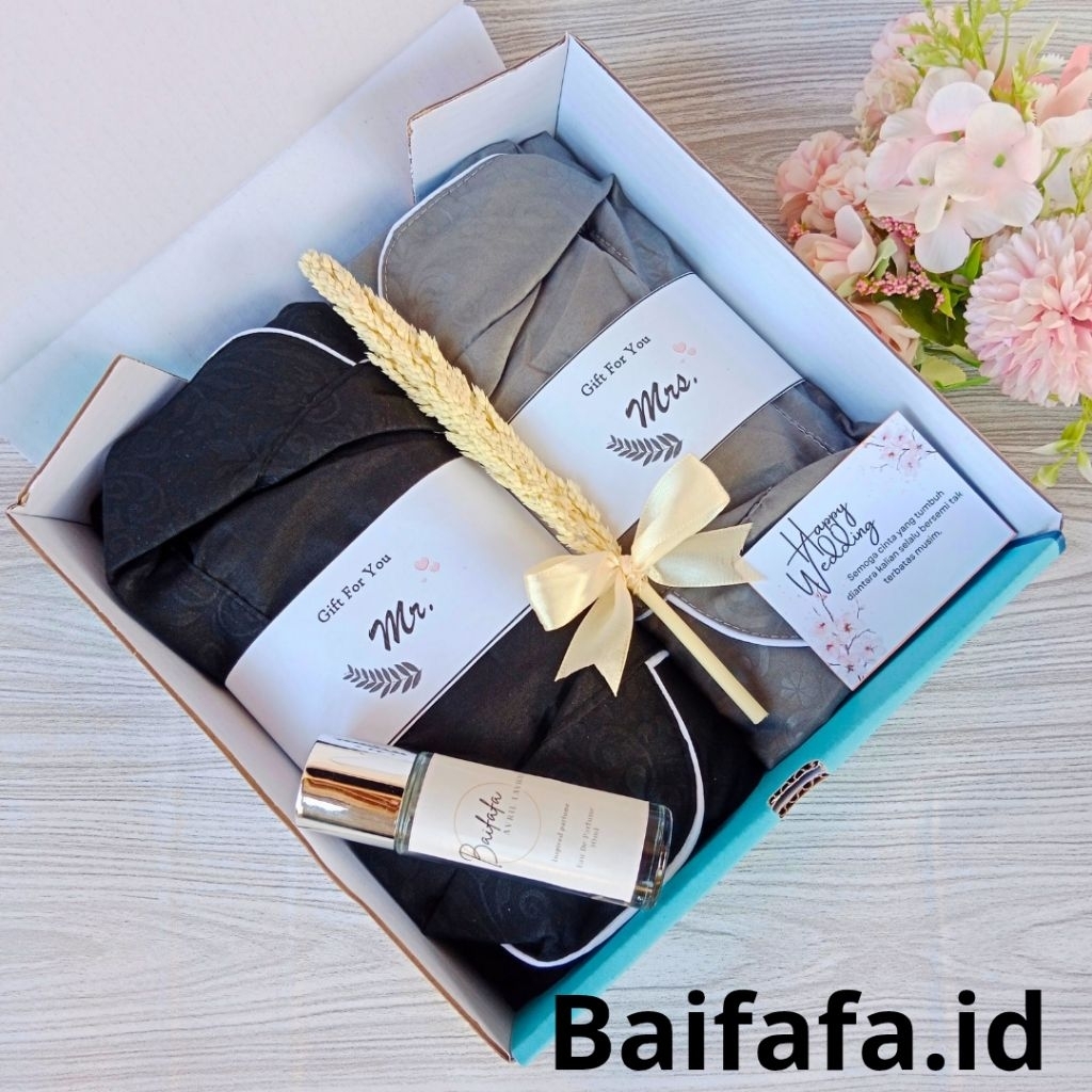 Hot Sale New Product Hampers Setelan Piyama Pria Dan Daster Piyama Wanita Hampers Wedding Baju Tidur