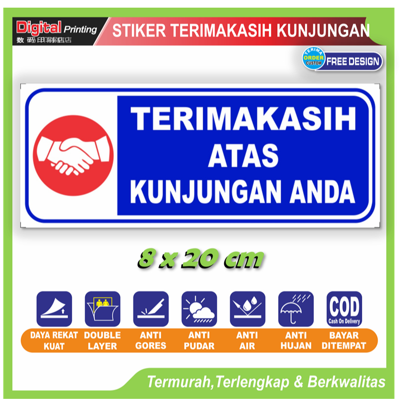 

Stiker tulisan terimakasih atas kunjungan anda sticker tempelan etalase toko warung ucapan pembeli