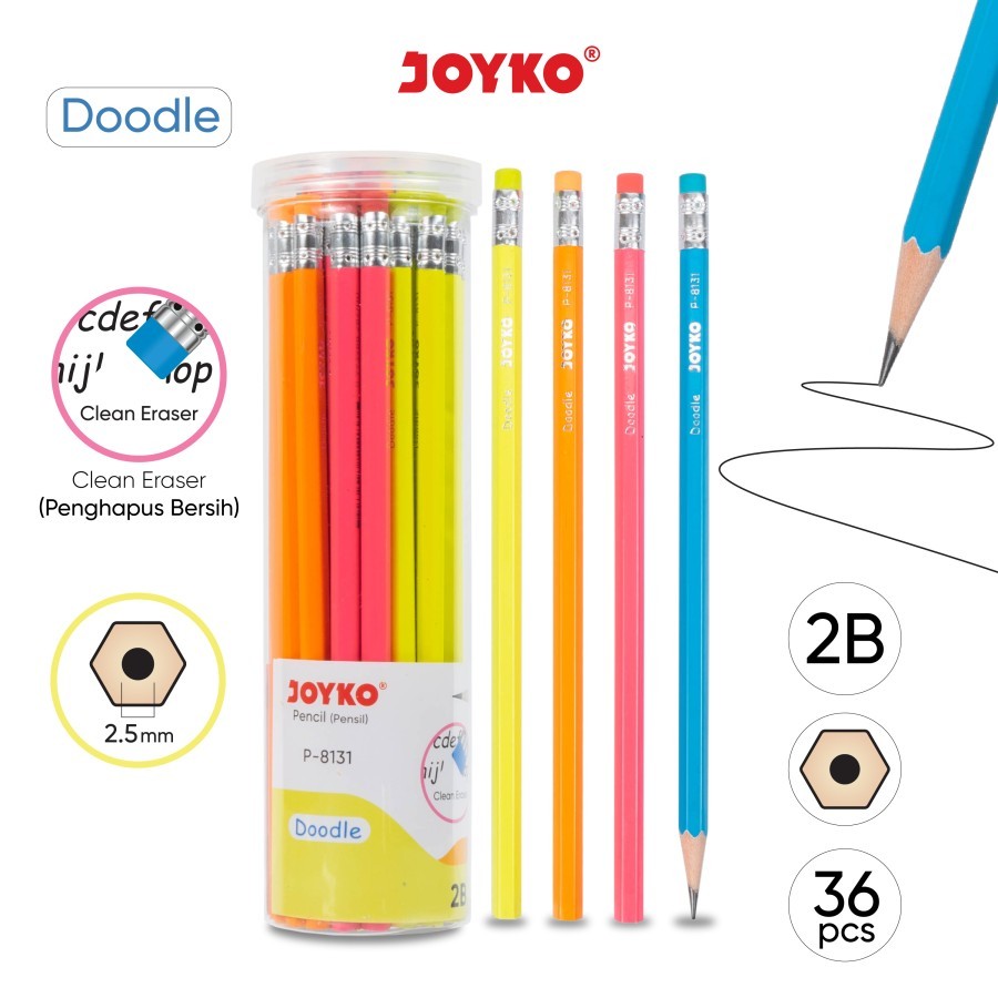 

Pensil 2B P-8131 Joyko Warna / Pensil Joyko Doodle Murah