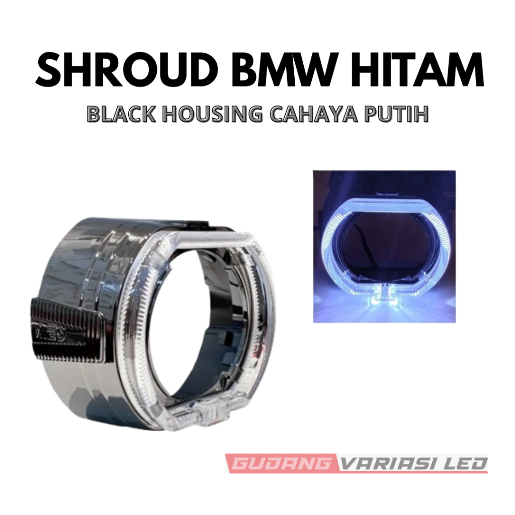 Shourd Lampu Projector Projie HID AES BMW Style 2,5 inchi dan 3 inchi merk AES