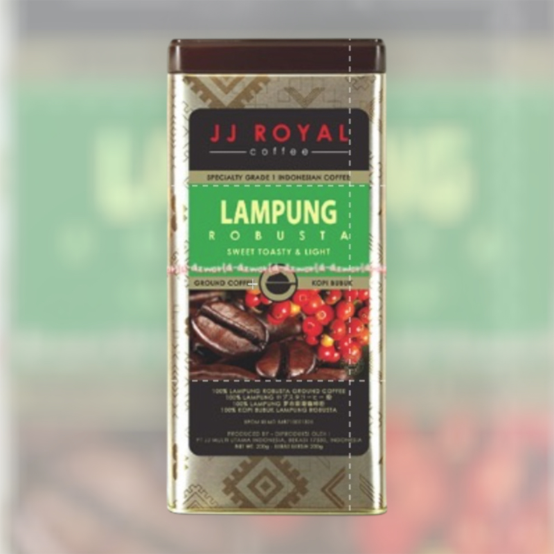 

JJ Royal Lampung Robusta 200gr Kopi Bubuk Lampung Ground Kemasan Kaleng Coffee JJroyal Sweet Toasty Light Jeje Royal Coffee
