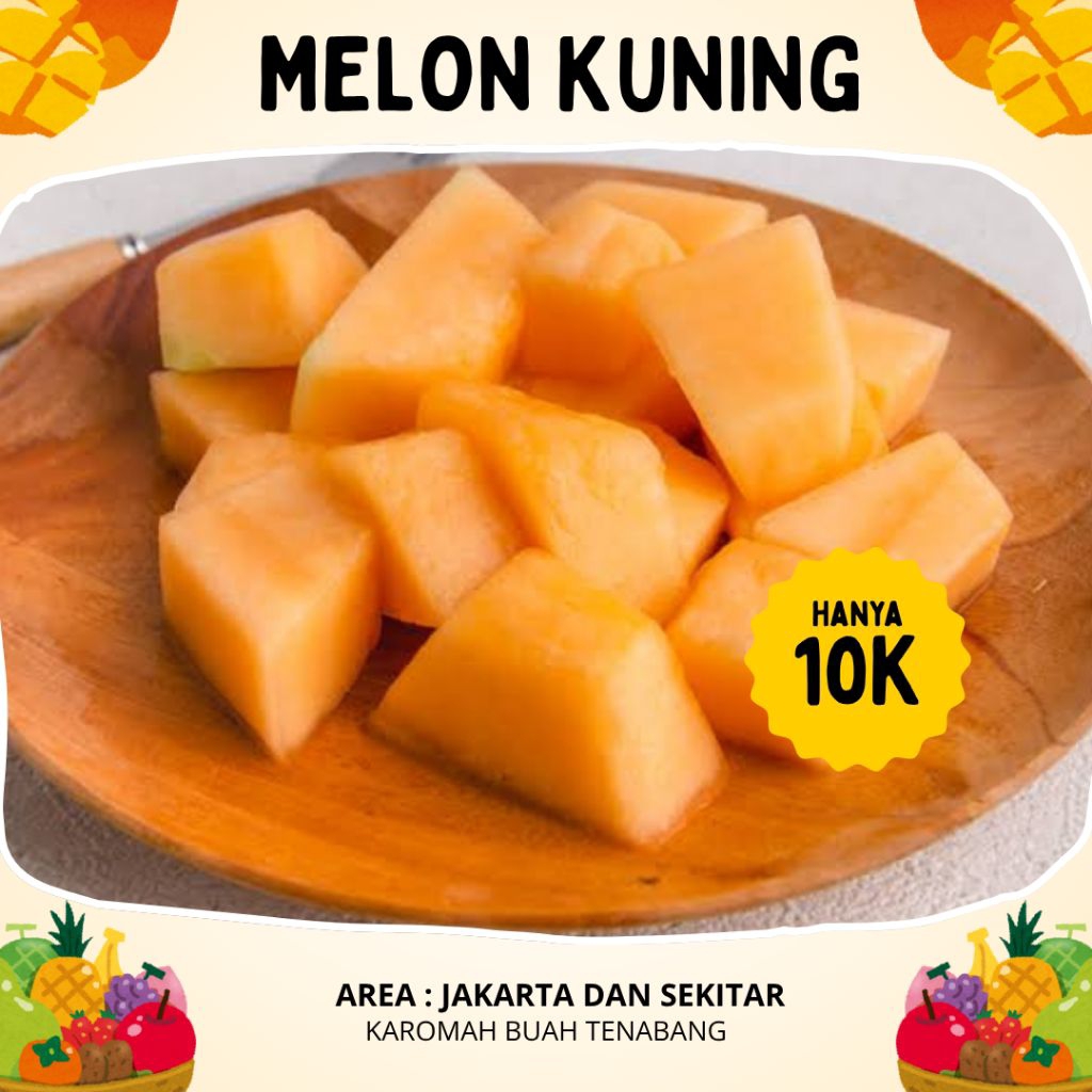 

Buah Melon Kuning Potong 1 Box 10 ribu Manis Siap Makan