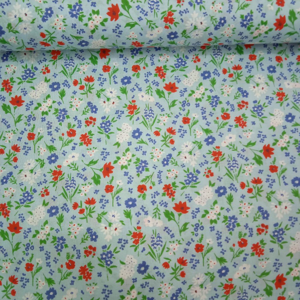 KAIN KATUN POPLINE PREMIUM IMPORT MOTIF BUNGA KECIL