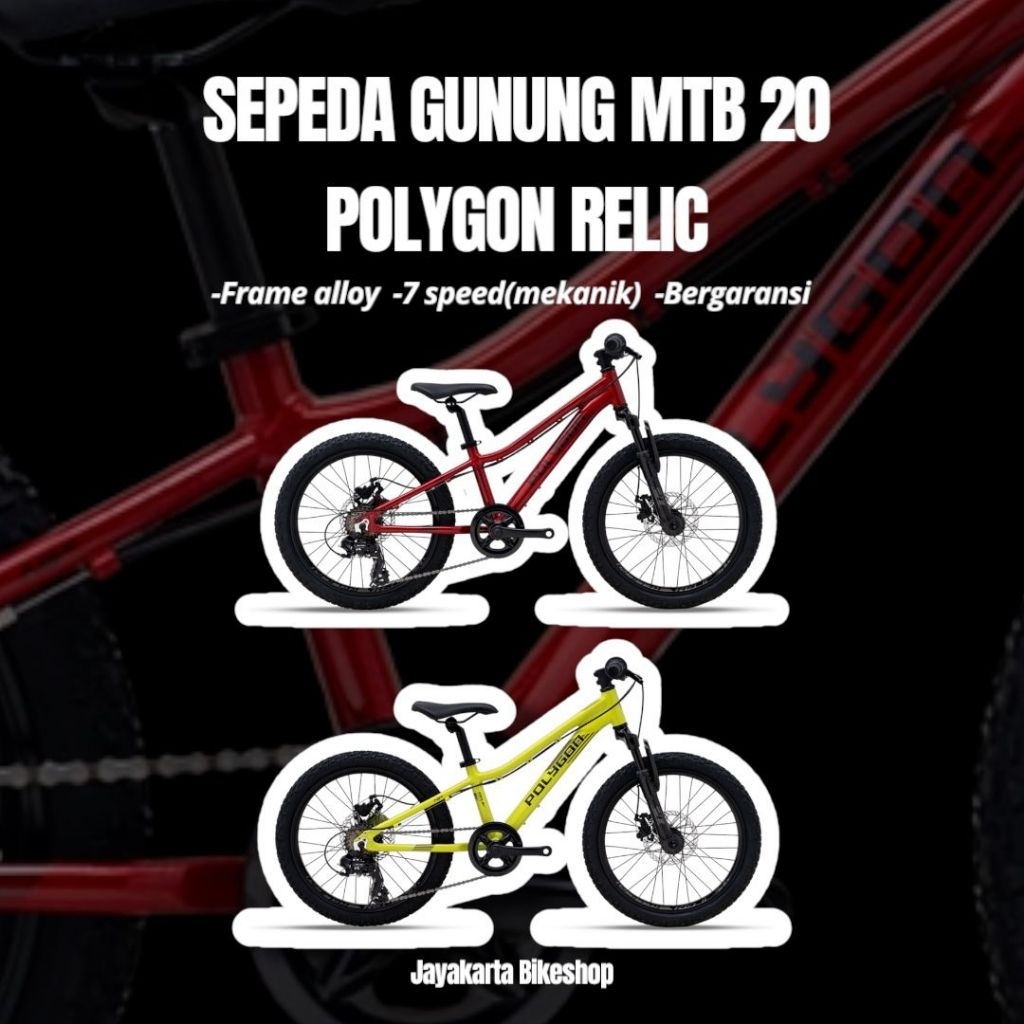 SEPEDA GUNUNG MTB 20 INCH POLYGON RELIC | SEPEDA ANAK MTB KIDS BIKE | ORIGINAL DAN BERGARANSI