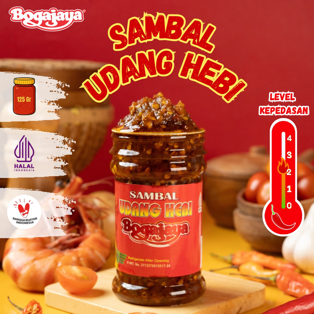 

BOGAJAYA Sambal UDANG HEBI 150gr Siap Makan Oleh Oleh Surabaya