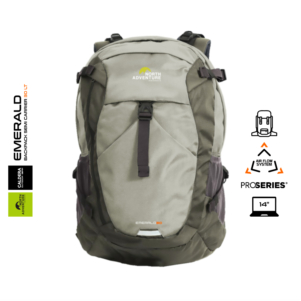North Adventure - Tas Ransel Backpack Hiking Semi Carrier 30 Liter - EMERALD