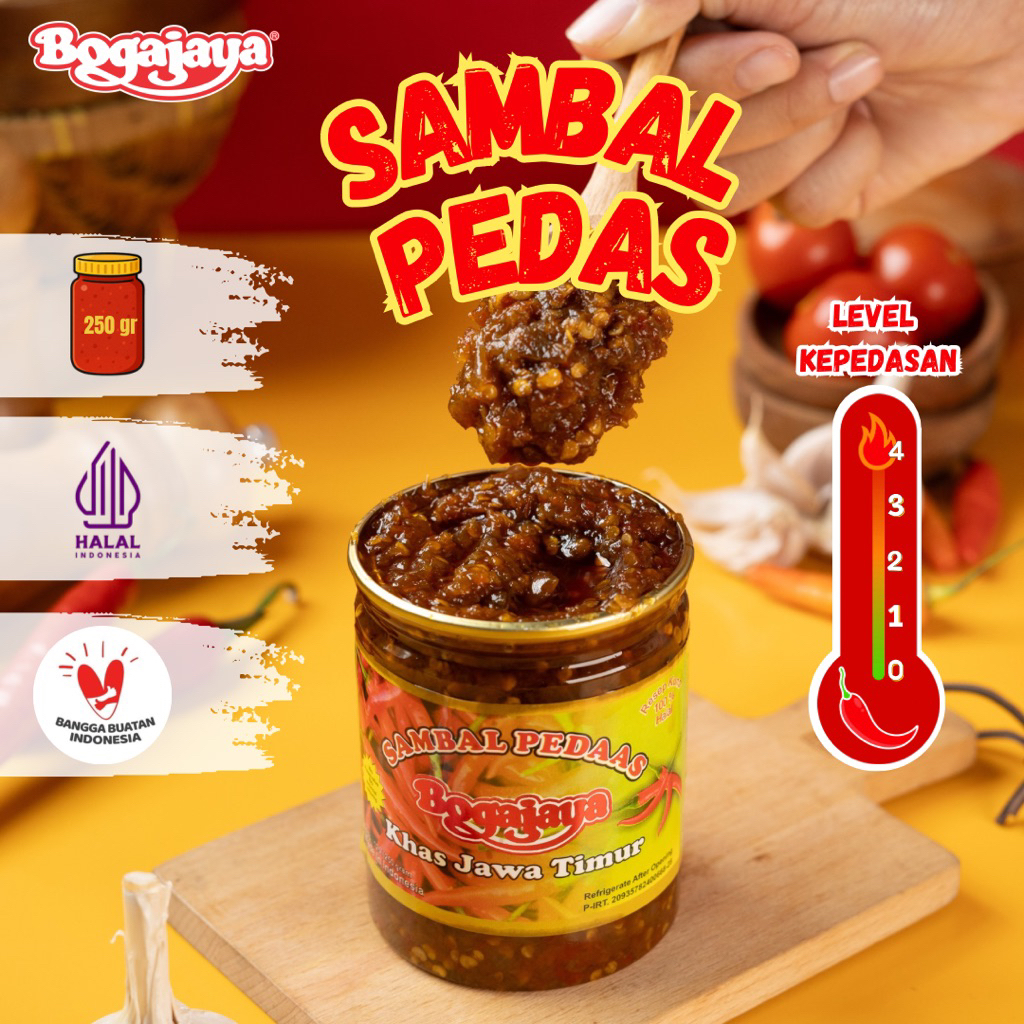 BOGAJAYA Sambal PEDAS NAMPOL 250Gr Siap Makan Oleh Oleh Surabaya