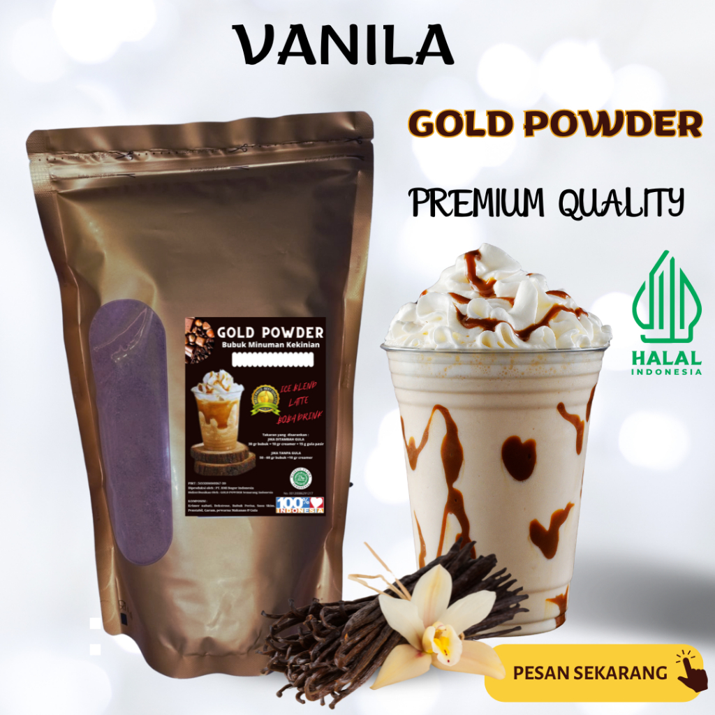 

1 Kg Bubuk minuman instan RASA VANILA ORIGINAL GOLD Powder Drink serbuk minuman premium Aneka Rasa
