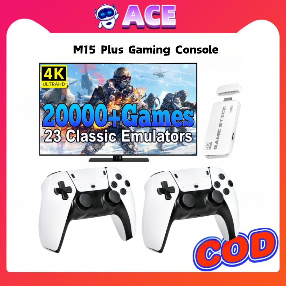 PSP M15 Plus Wireless Gamepad  Stik Game PS5 Console 20000 Game 4K 60fps HD Retro 64G Game Stick