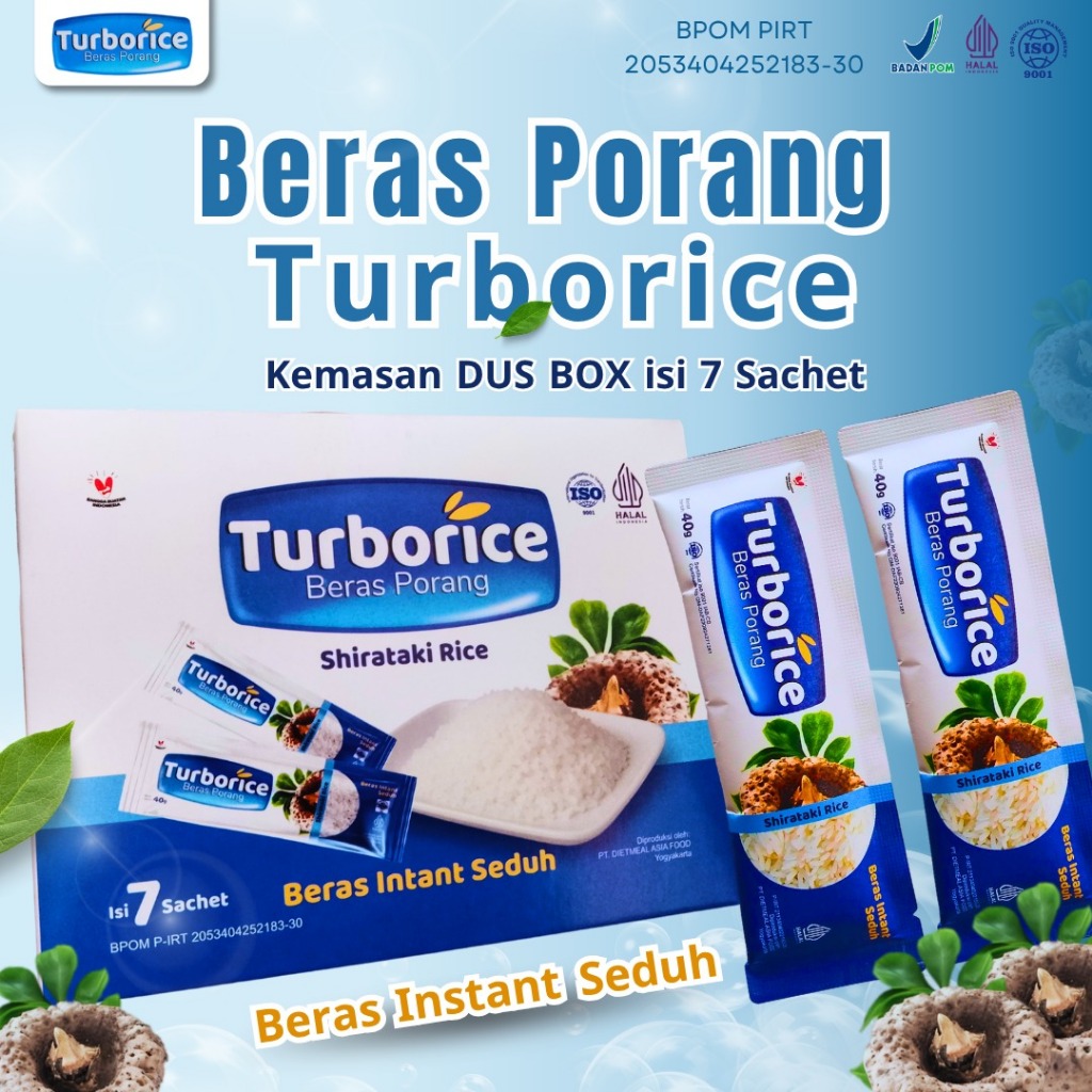 

Turbo Rice Beras Porang Kemasan Dus Box Isi 7 Sachet