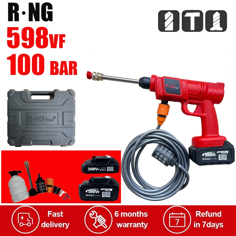 【R·NG】100Bar Alat Cuci Mobil Mesin  Mesin Alat Cuci Motor Alat Cuci Motor Mini Portable Semprotan Cu