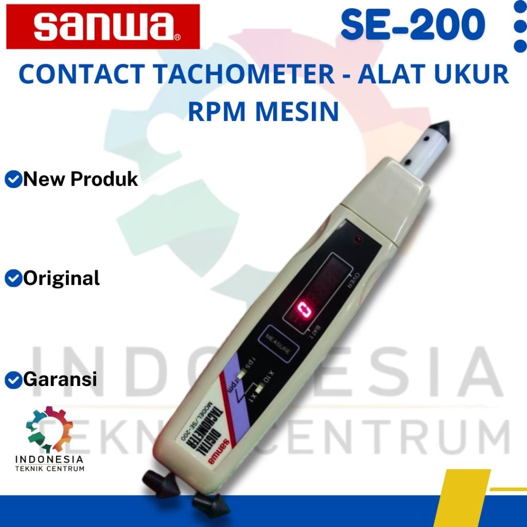 Sanwa SE-200 Contact Tachometer - alat ukur RPM mesin
