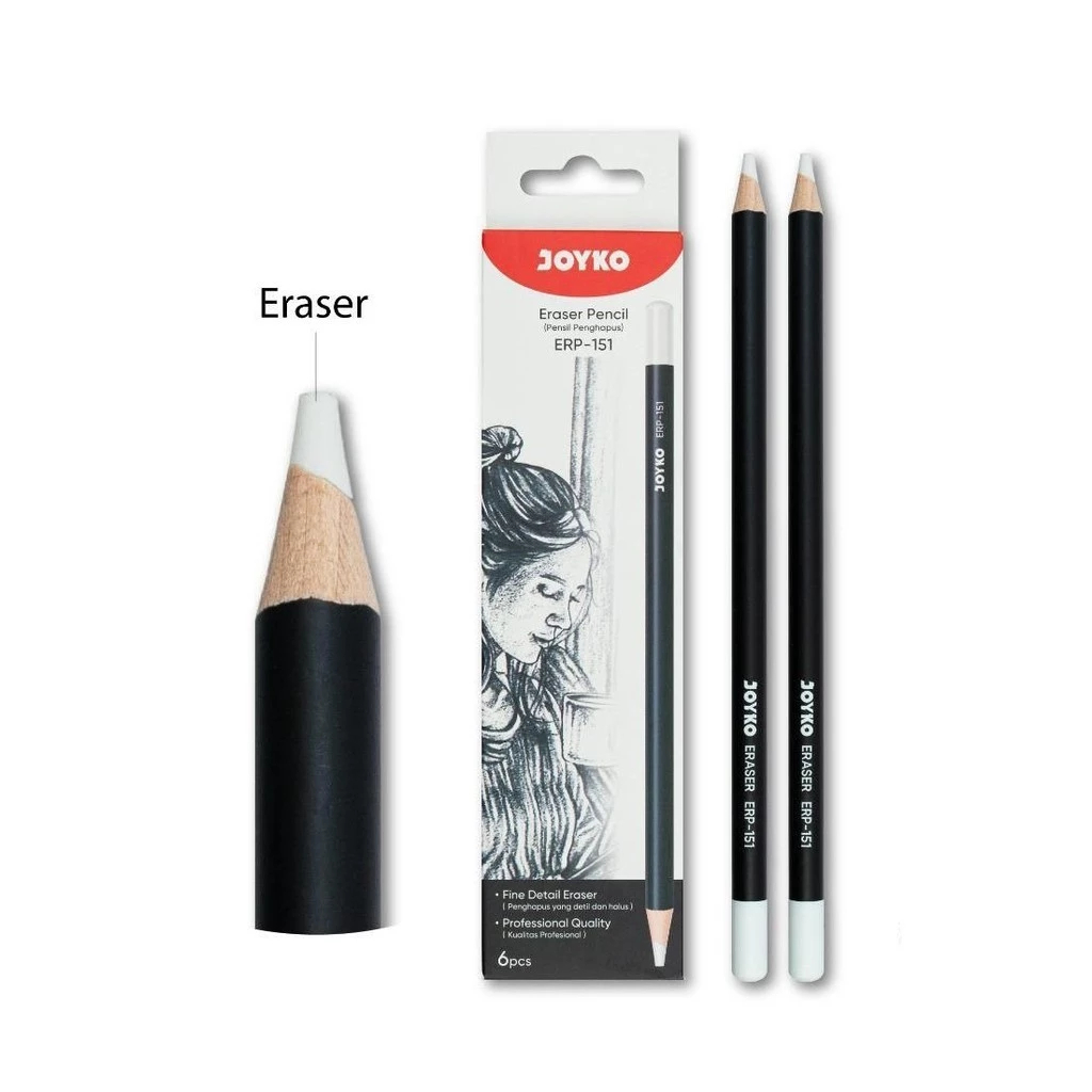 

[100%REALPICT/ORI] Penghapus Pensil Sketsa Praktis, bentuk Pensil - Joyko Eraser Pencil ERP-151
