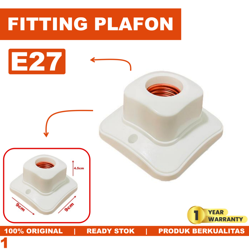 Fitting Lampu Plafon Kotak Fiting Lampu Plafon Oval Kotak E27 DUTRON Fiting Plafon Bulat