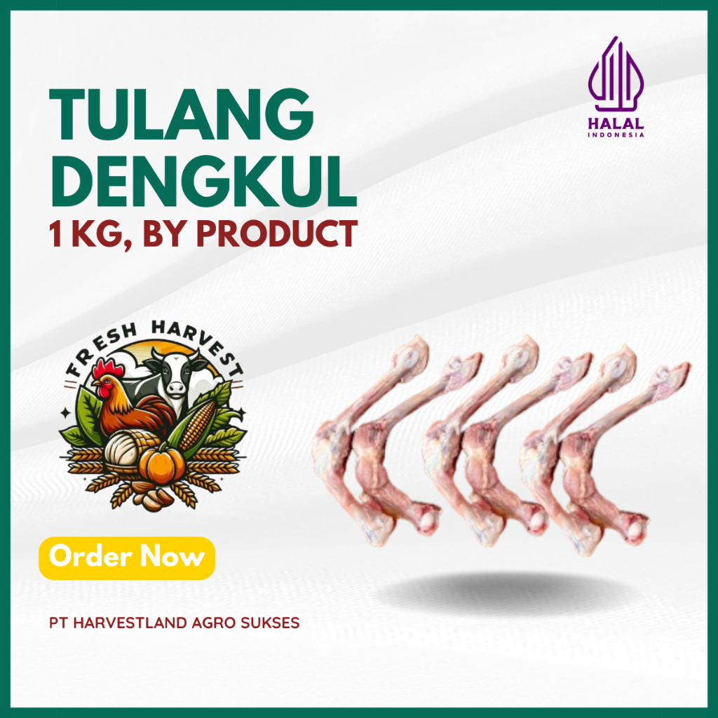 

Tulang Dengkul / Tulang Paha / Tulang L Ayam (FRESH & FROZEN) kemasan 1KG HARVESTLAND