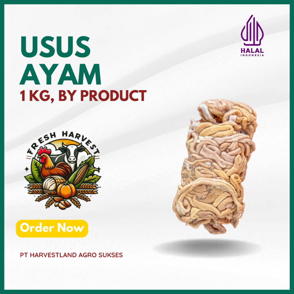 

Usus Ayam Bersih (FRESH & FROZEN) kemasan 1Kg HARVESTLAND