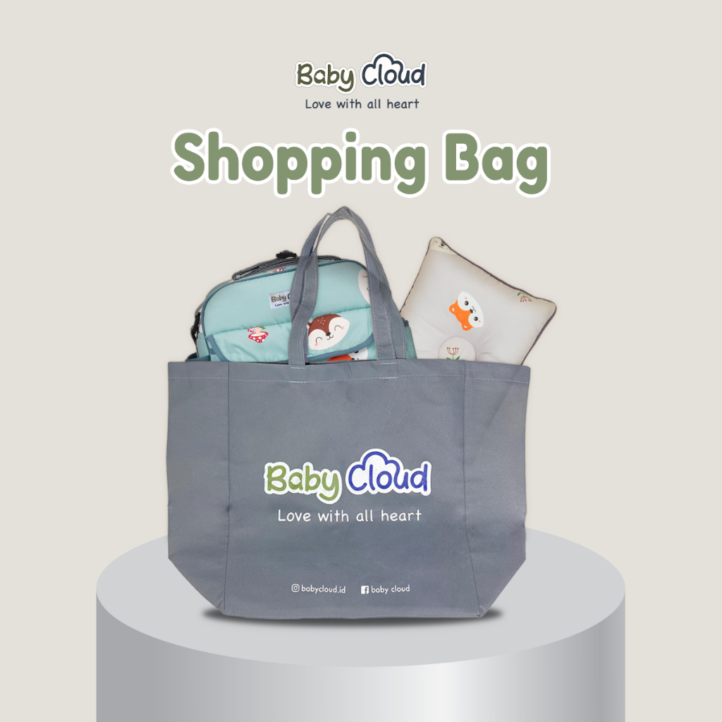 

Tas Belanja Spunbond Medium / Shopping Bag Eco Bag Lipat / Tas Jinjing Souvenir Baby Cloud