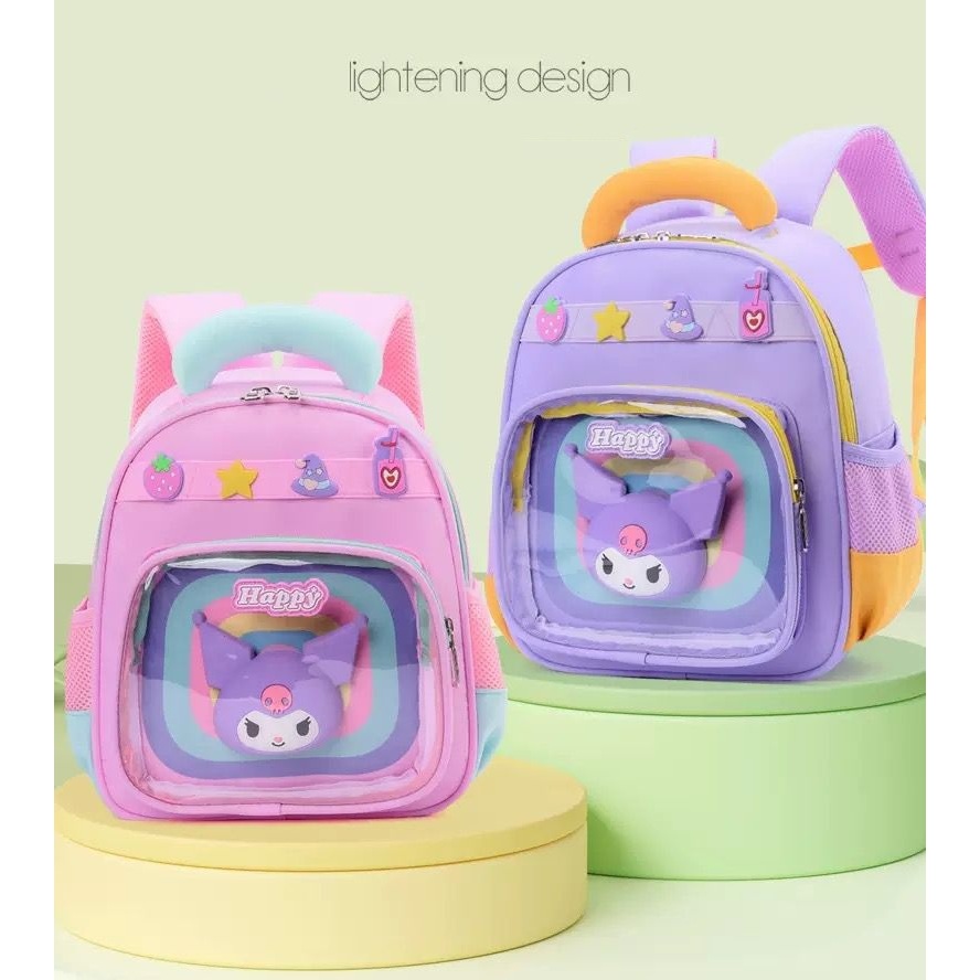 batamall - TAS RANSEL ANAK SEKOLAH BONEKA RUANG TRANSPARAN PREMIUM IMPORT SANRIO + ULTRAMAN #TA2524 