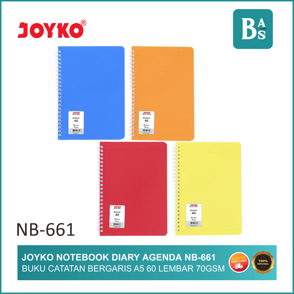 

Joyko A5 Notebook Diary Agenda NB-661 - 60 lembar 70 GSM - Buku Catatan Bergaris - Bali Art Supplies