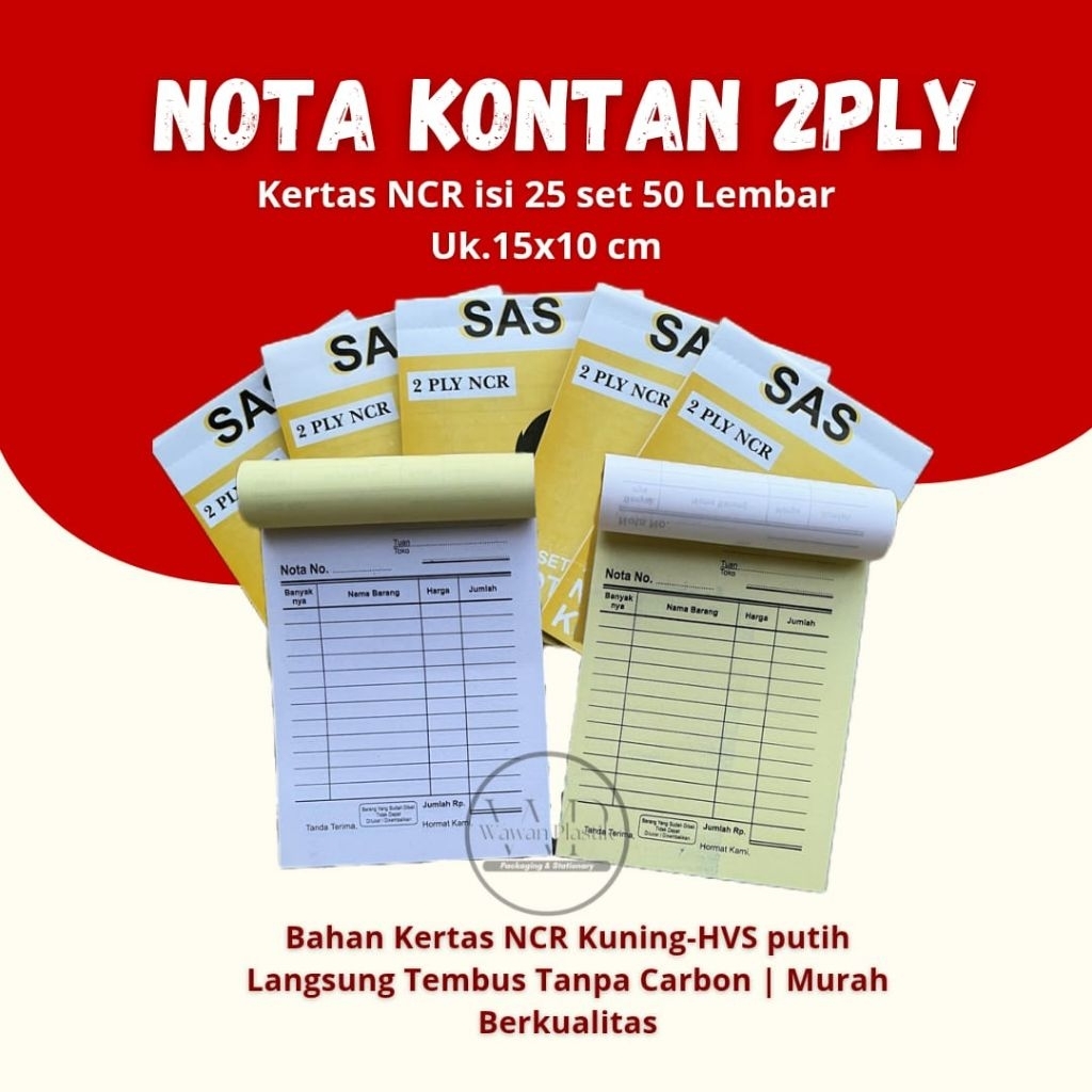 

Nota 2Ply Murah Ukuran 15x10cm Kertas NCR Langsung Tembus