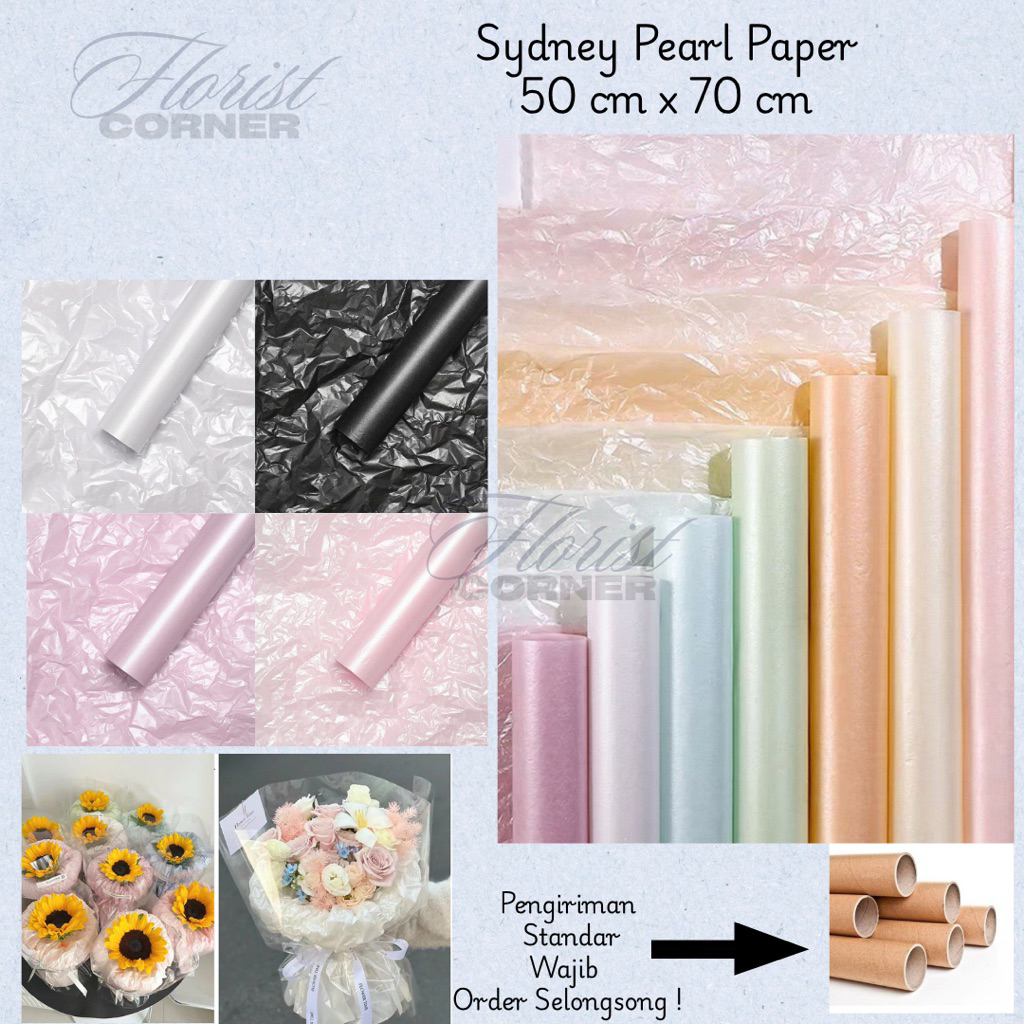 

[ Per Pack ] Sydney Pearl Paper / Kertas Wrapping Round Buket