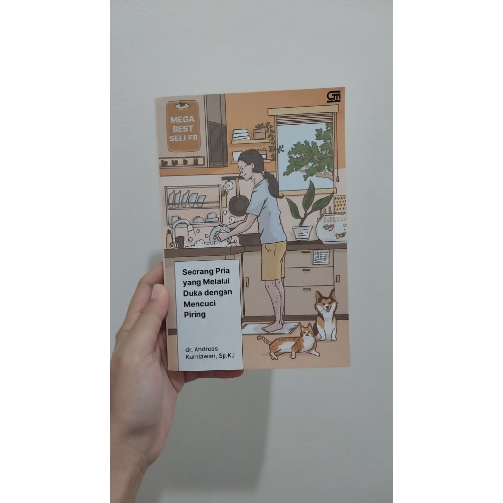 preloved seorang pria yang melalui duka dengan mencuci piring