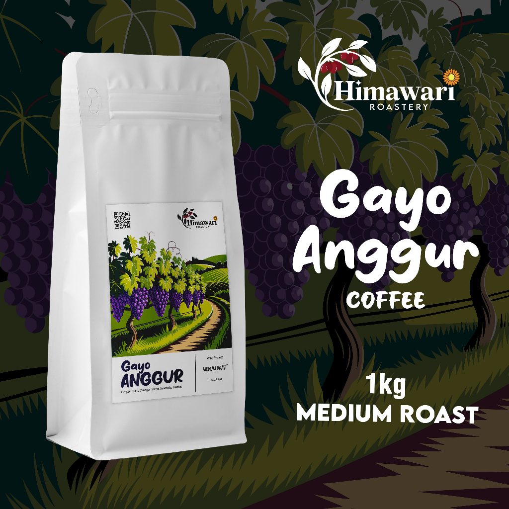 

Himawari Kopi Arabika Gayo Anggur Wine Process Biji Kopi dan Bubuk Kopi 1KG