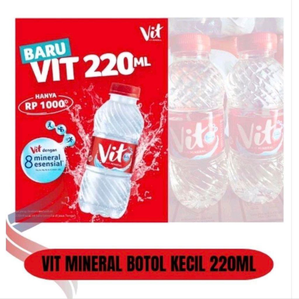 

KEMASAN BARU !! Vit mineral mini 220ml isi 24botol per kartoon Air Water