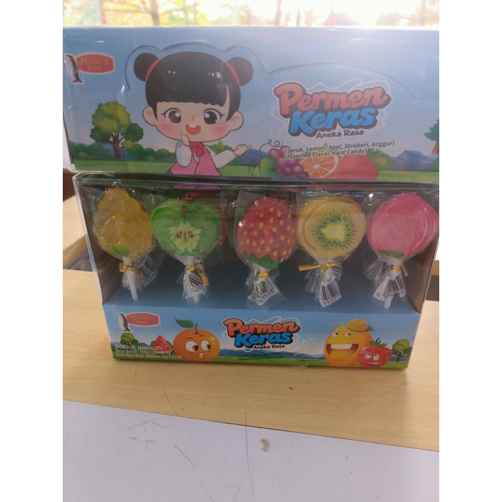 

Permen lollipop rasa Anggur apel,strawberry,jeruk dan lemon 1 box isi 30 pcs