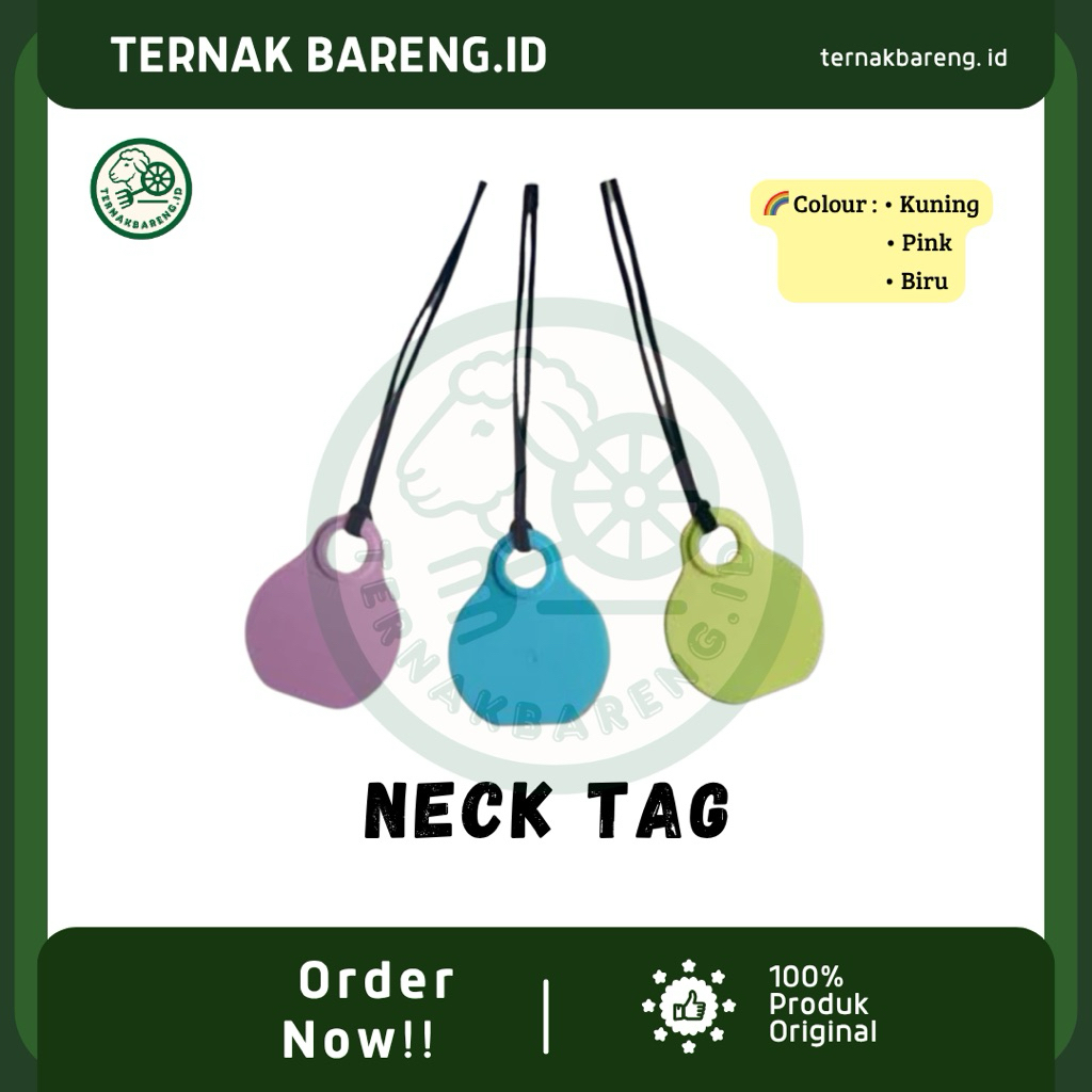 Neck Tag Ternak – Gantungan Identitas Leher untuk Sapi & Kambing, Tahan Lama