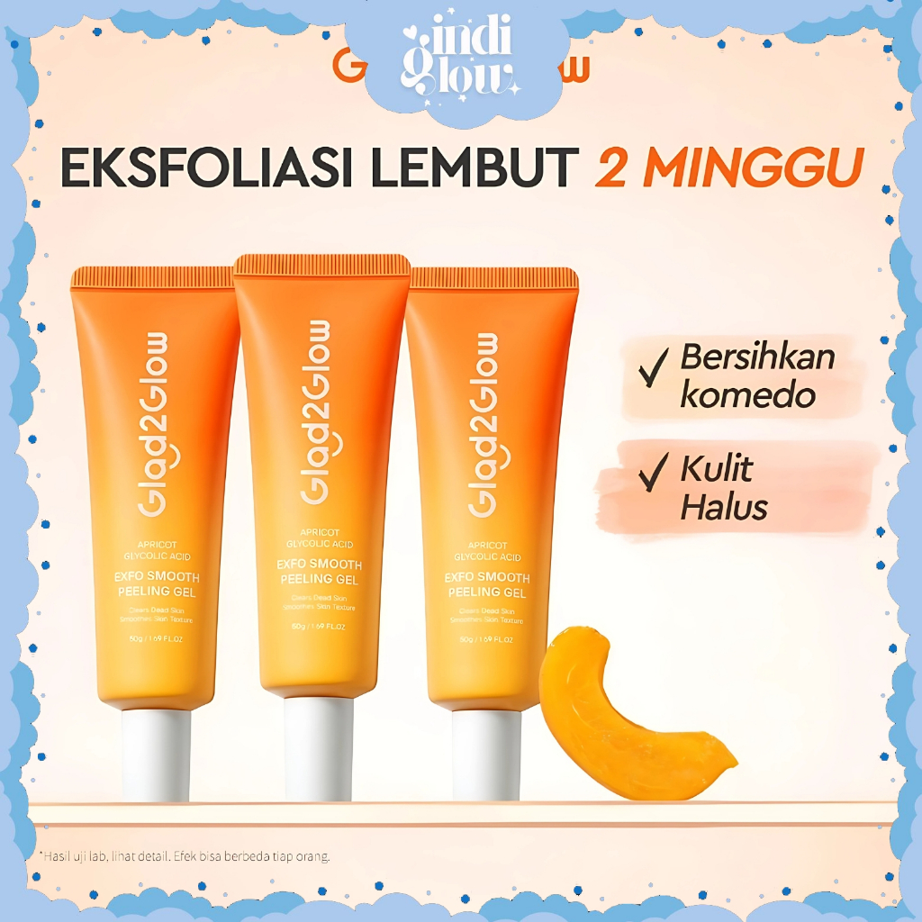 IG Glad2Glow Exfoliating Peeling Gel Apricot Glycolic Acid Smooth Eksfoliasi Penghilang Daki  XX010