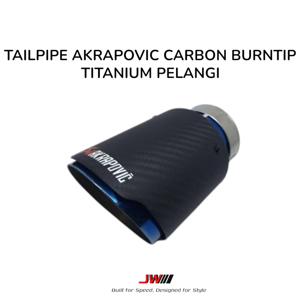 TAILPIPE AKRAPOVIC CARBON BURNTIP TITANIUM PELANGI - KNALPOT MOBIL RACING AKRAPOVIC