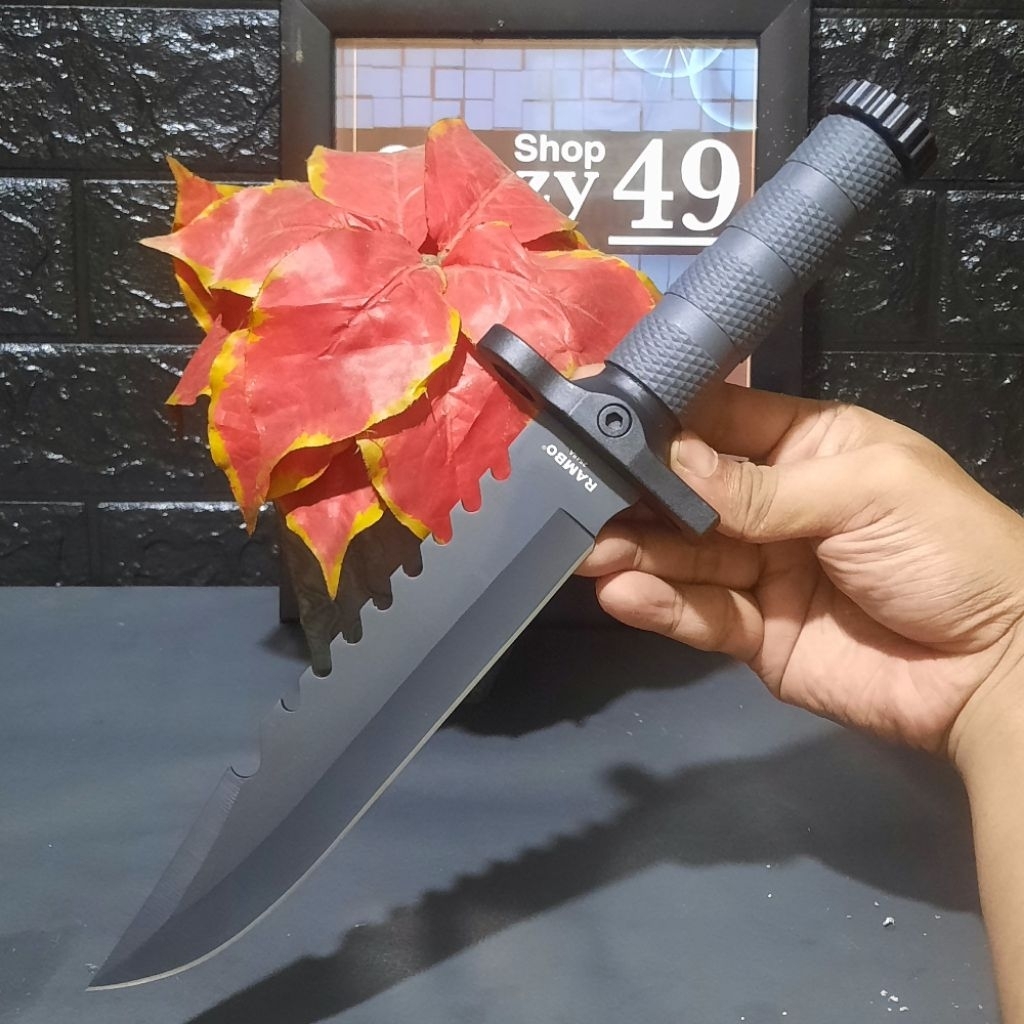 Pisau Survival Outdoor EDC Tactical Rambo 2548A + Sarung
