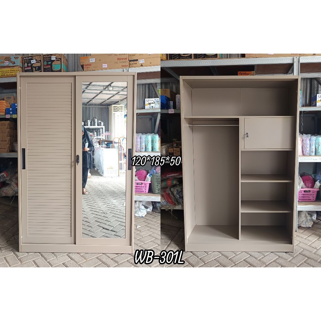 Lemari Besi 2 Pintu Sleding