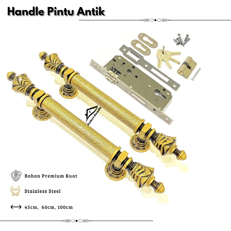 Handle Pintu Antik Tarikan Pintu Gagang Pintu Antik Minimalis Elegan Mewah, Handle Pintu Tembus Moti