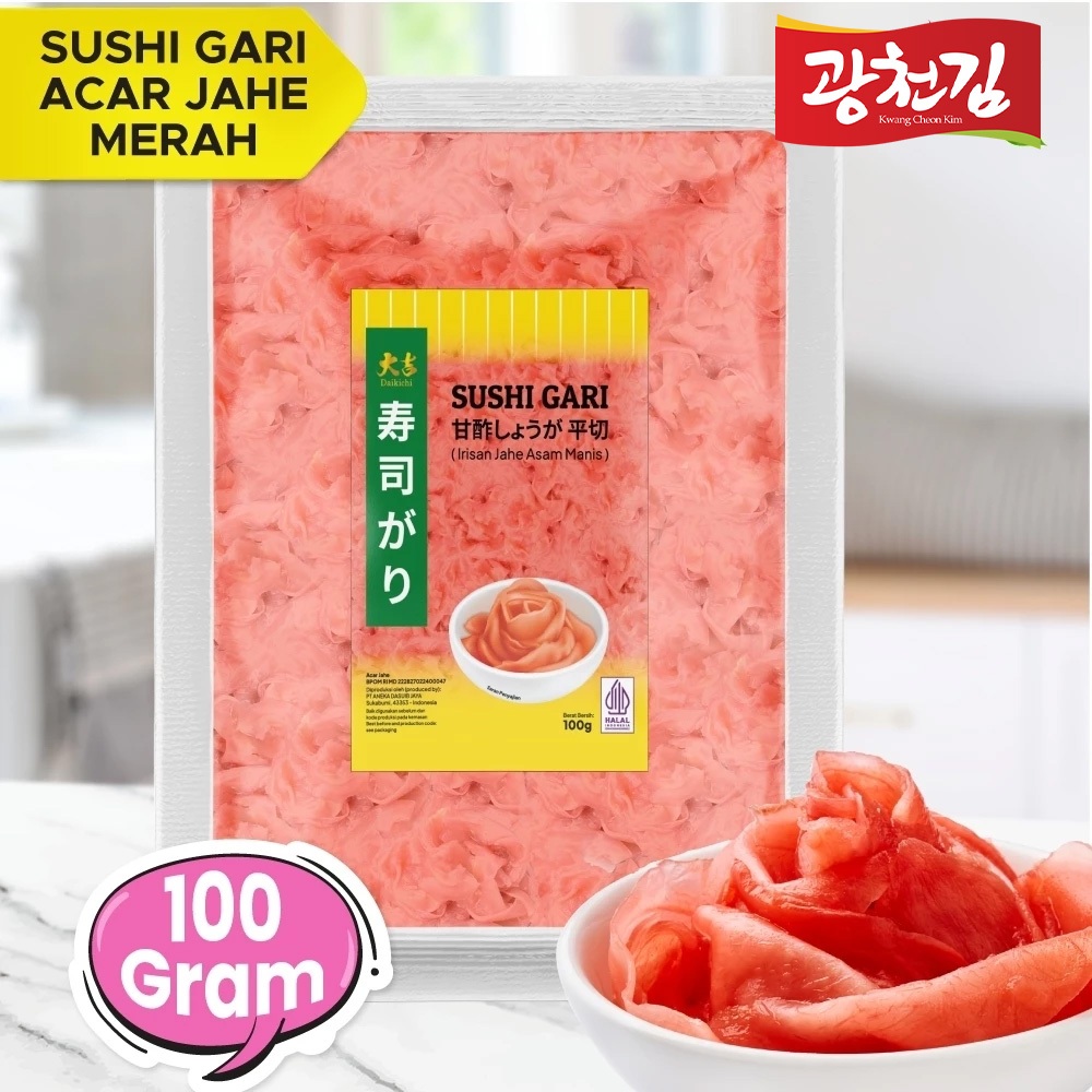 

DAIKICHI Sushi Gari Merah / Acar Jahe Merah / Red Ginger Pickle 100G - HALAL