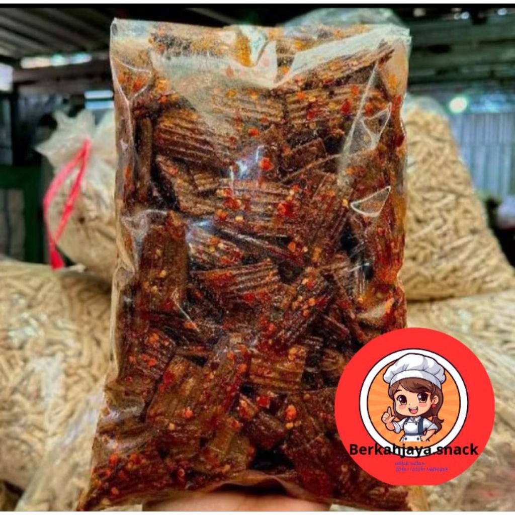 

seblak kerupuk jengkol 500 grm bantat kriuk pedas daun jeruk.kerupuk jengkol extra pedas gurih COD