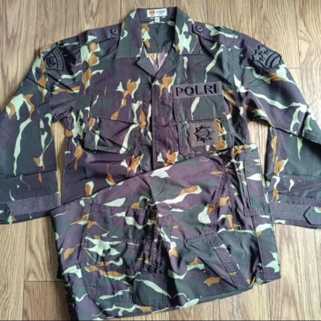 Seragam PDL Loreng Tactical Brimob Terbaru Tahun 2023/2024 / Baju PDL Loreng Tactical Jatah Brimob 2