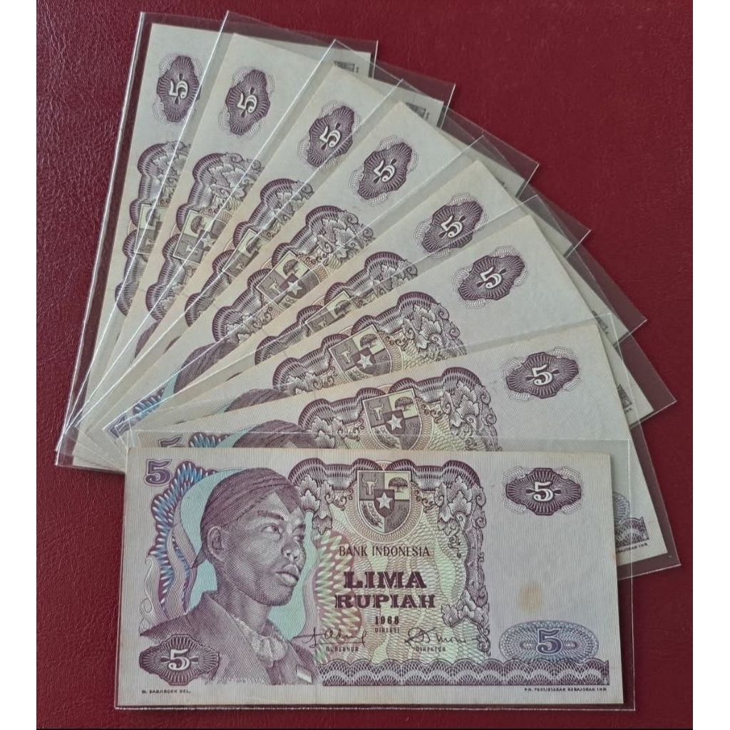 uang kuno lima rupiah sudirman. 5 rupiah seri sudirman tahun 1968
